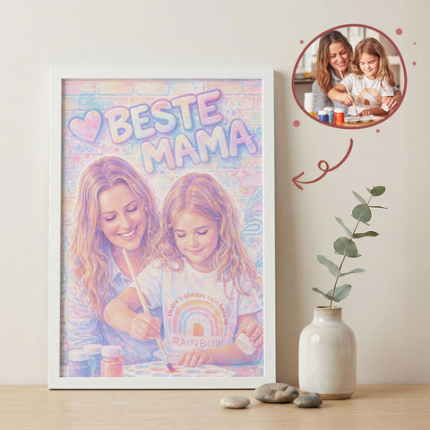 Personalisiertes Poster - Beste Mama Streetart - Personalisiertes Geschenk mit Foto