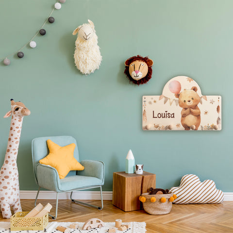 Personalisierte Garderobe fürs Kinderzimmer - Bär
