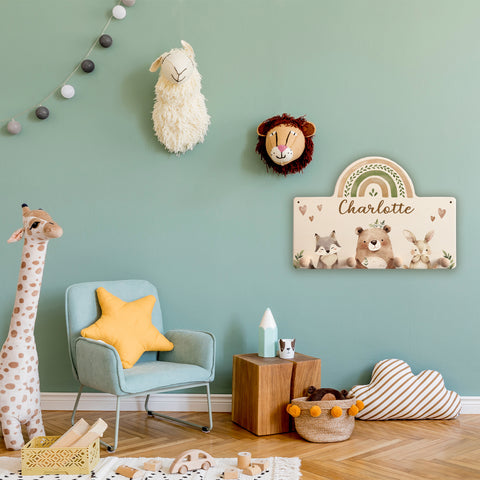 Personalisierte Garderobe fürs Kinderzimmer - Waldtiere