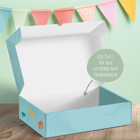 Personalisierte Geschenkbox - Schulkind Dino - Einschulung