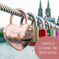 Herzschloss in Rosegold mit Gravur