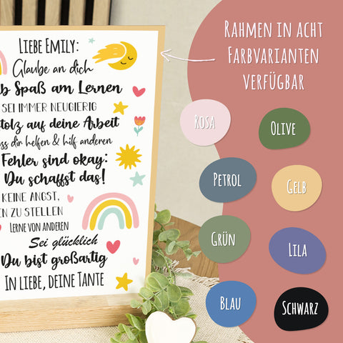 Holzschild zur Einschulung - Bunt - Einschulungsmutmacher