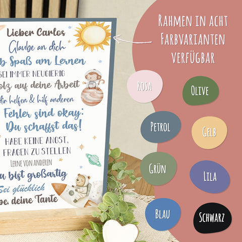 Holzschild zur Einschulung - Weltall - Einschulungsmutmacher