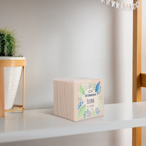 Spardose aus Holz - Pflanzen