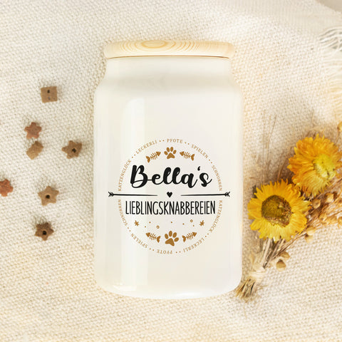 Leckerlidose für deine Haustiere - Lieblingsknabbereien - Personalisiert mit Namen