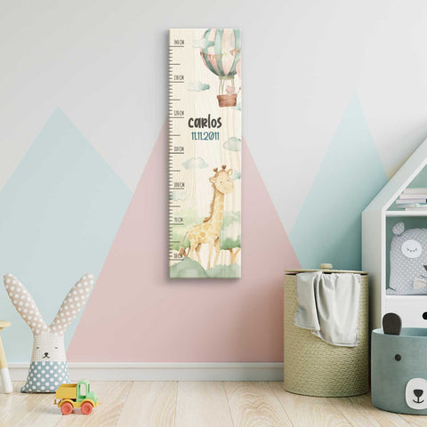 Messlatte mit Namen für Kinder im Giraffe Design