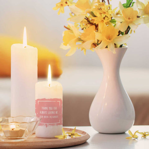 Kleine Kerze mit Spruch "Thank You for always Loving Me"