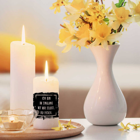 Kleine Kerze mit Spruch "Im Einklang mit mir selbst"