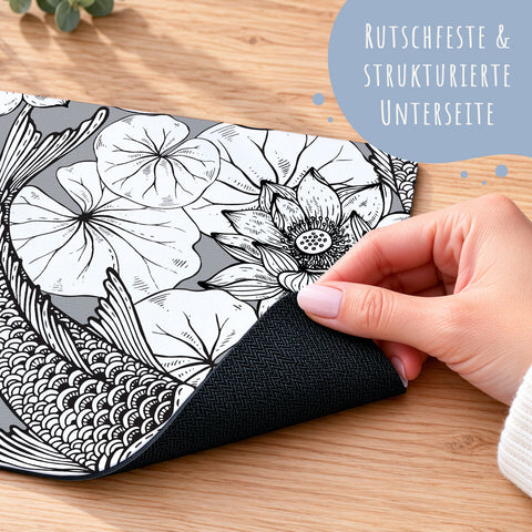 Bedrucktes Mousepad im Koi Design