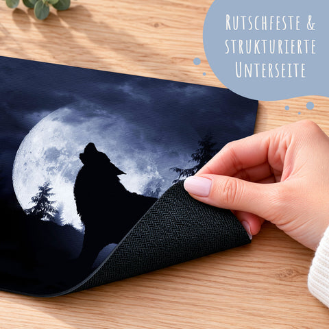 Bedrucktes Mousepad im Wolf Design