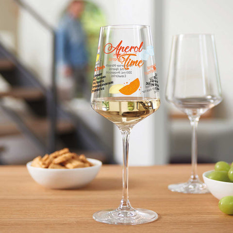 Leonardo Weinglas mit UV Druck "Aperol Rezepte" - 360° Gravur
