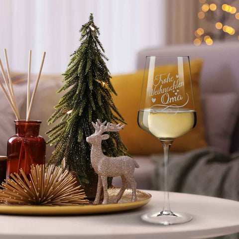Leonardo Puccini Weinglas mit Gravur "Frohe Weihnachten Oma"