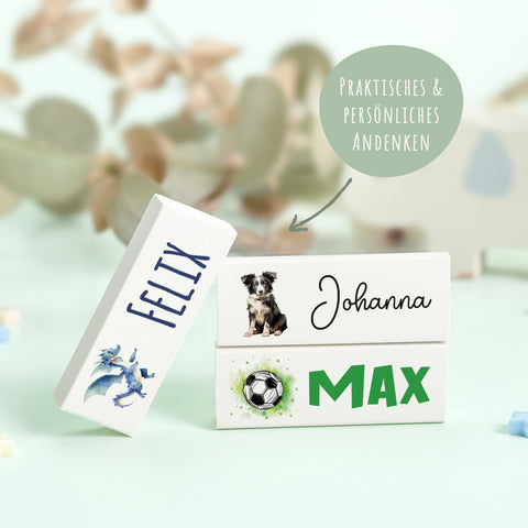 Personalisiertes Radiergummi zur Einschulung