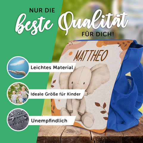 Bedruckter Rucksack für Kinder - Safaritiere mit Name