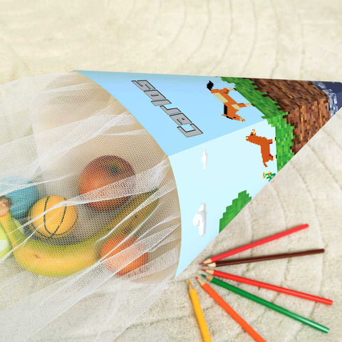 Bedruckte Schultüte mit Namen - Pixelerde