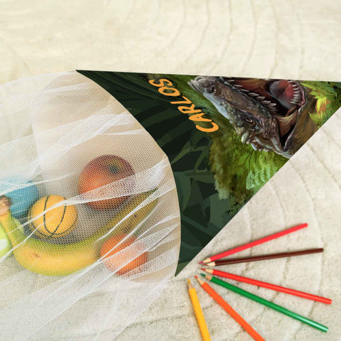 Bedruckte Schultüte mit Namen - T-Rex