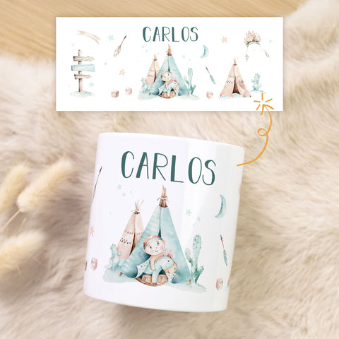 Spardose aus Keramik - Indianer