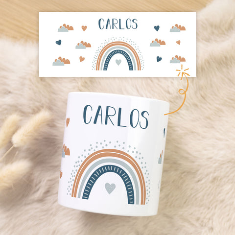 Spardose aus Keramik - Regenbogen