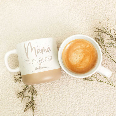 Gravierte Steingut Tasse - Mama Du bist die Beste