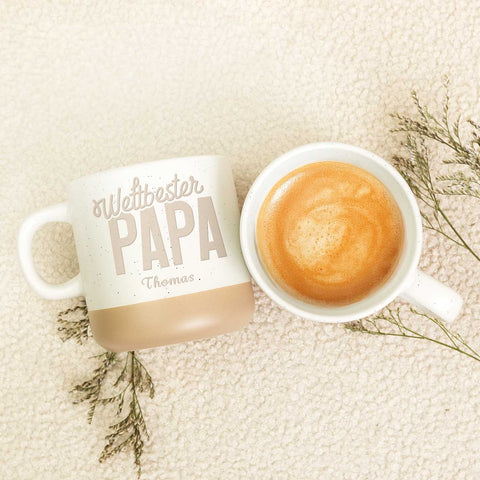 Gravierte Steingut Tasse - Weltbester Papa