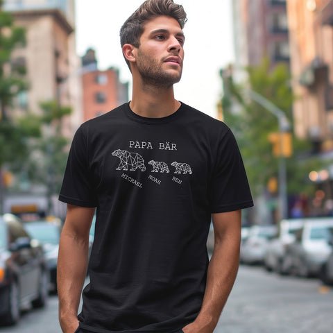 Personalisiertes T-Shirt für Herren - Papa Bär