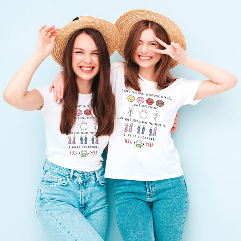 Bedrucktes T-Shirt für Damen - I hate everyone