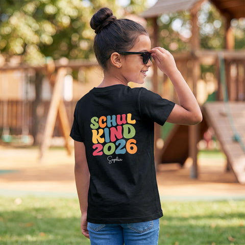 Kinder T-Shirt Schulkind 2026 in Schwarz - Ansicht