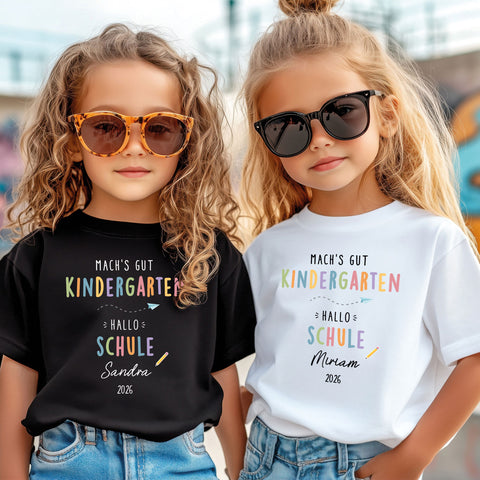 Personalisiertes Kinder T-Shirt - Machs gut Kindergarten