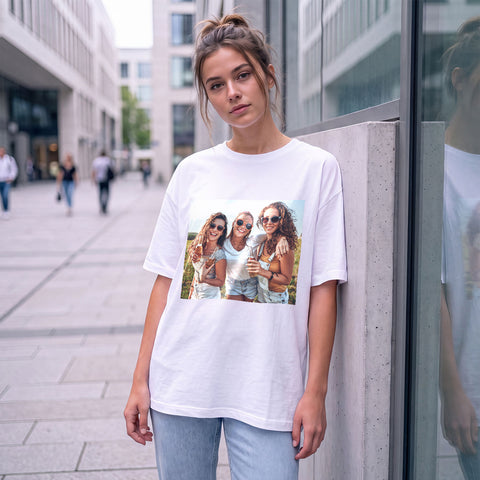 Personalisiertes Oversized T-Shirt - Foto & Wunschtext