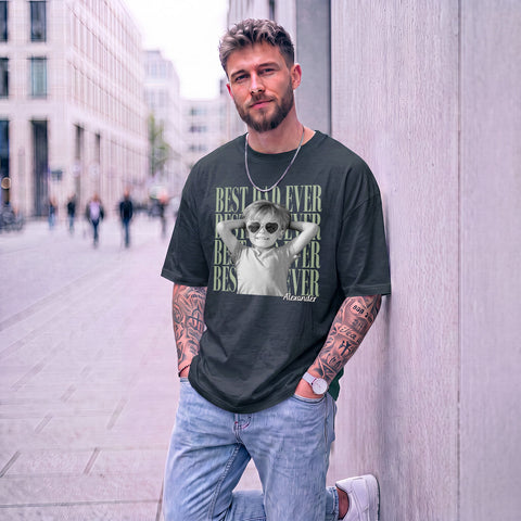 Personalisiertes Oversized T-Shirt - Best Dad Ever