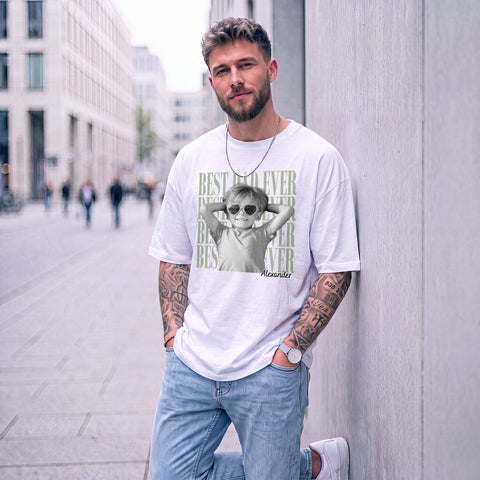 Personalisiertes Oversized T-Shirt - Best Dad Ever