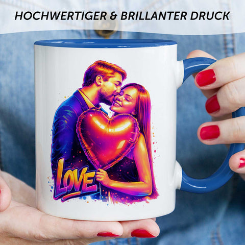 Bedruckte Tasse im Streetart Stil - Foto Love - Personalisiert mit eigenem Bild