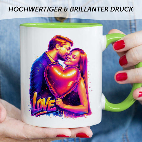 Bedruckte Tasse im Streetart Stil - Foto Love - Personalisiert mit eigenem Bild
