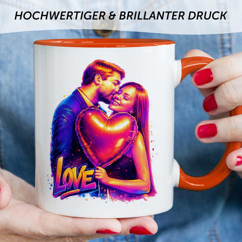 Bedruckte Tasse im Streetart Stil - Foto Love - Personalisiert mit eigenem Bild