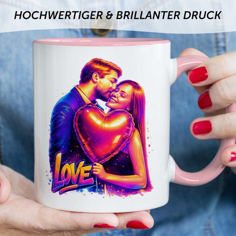 Bedruckte Tasse im Streetart Stil - Foto Love - Personalisiert mit eigenem Bild