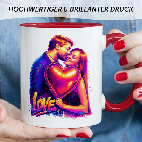 Bedruckte Tasse im Streetart Stil - Foto Love - Personalisiert mit eigenem Bild