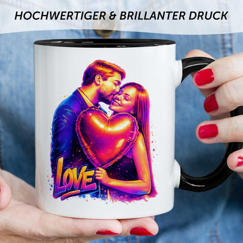Bedruckte Tasse im Streetart Stil - Foto Love - Personalisiert mit eigenem Bild