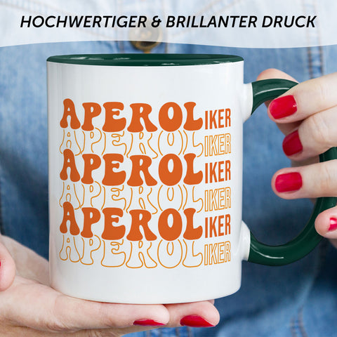 Bedruckte Tasse mit Aperol Spritz Motiv - Aperoliker - Aperol Geschenk für Frauen und Männer