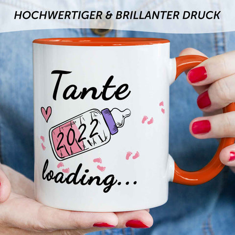 Bedruckte Tasse mit Spruch - Baby Loading in versch. Varianten