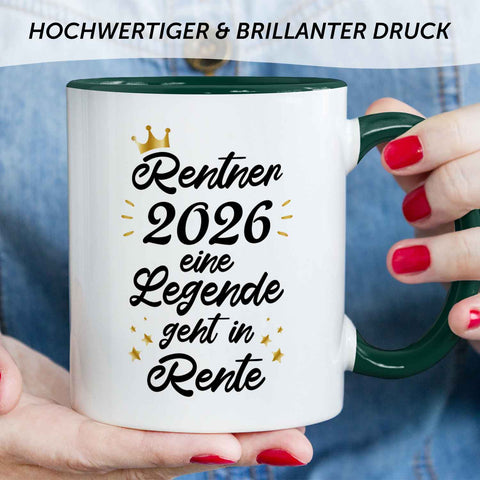 Bedruckte Tasse mit Spruch Rentner/Rentnerin 2025
