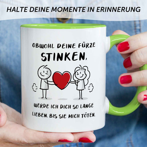 Bedruckte Tasse mit Spruch - Deine Fürze stinken