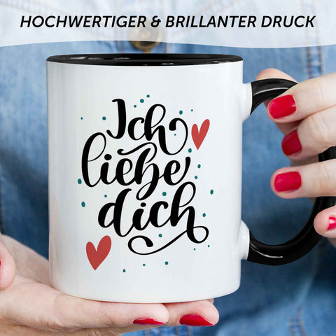 Bedruckte Tasse mit Spruch - Ich liebe dich V2