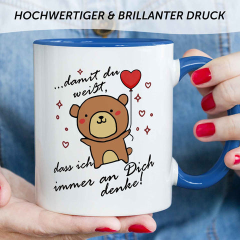 Bedruckte Tasse mit Spruch - Damit du weisst