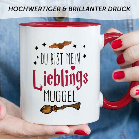 Bedruckte Tasse mit Spruch - Du bist mein Lieblingsmuggel