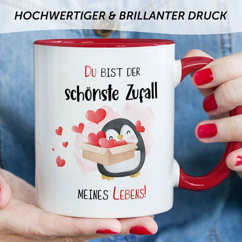 Bedruckte Tasse mit Spruch - Du bist der schönste Zufall meines Lebens