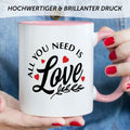 Bedruckte Tasse mit Spruch - All you need is love