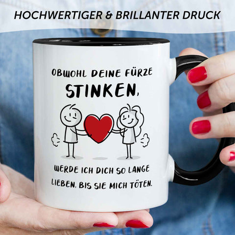 Bedruckte Tasse mit Spruch - Deine Fürze stinken