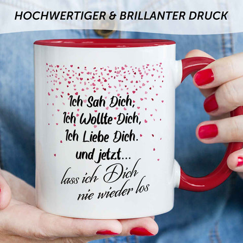 Bedruckte Tasse mit Spruch - Ich sah dich