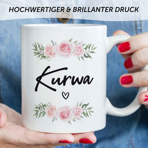 Bedruckte Tasse Kurwa