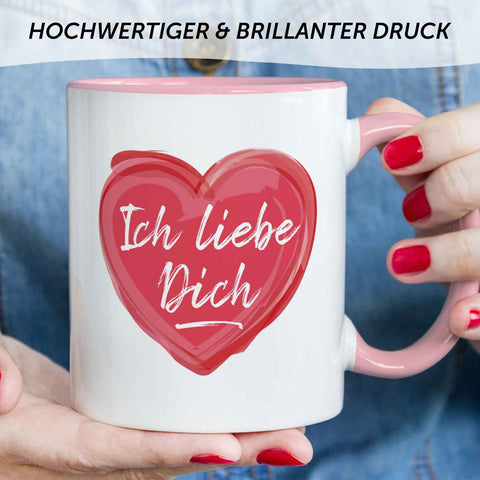 Bedruckte Tasse mit Spruch - Ich liebe dich